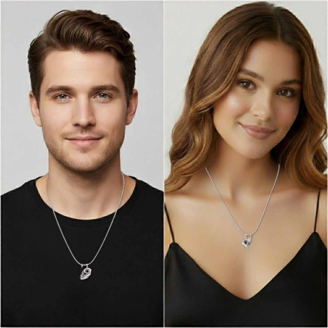 "Sevgilime" İkili Çift Kalp Kolye Anlamlı Not ve Kutulu