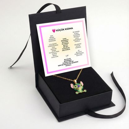 "Küçük Kızıma" Stiç Kolye Notlu ve Kutulu