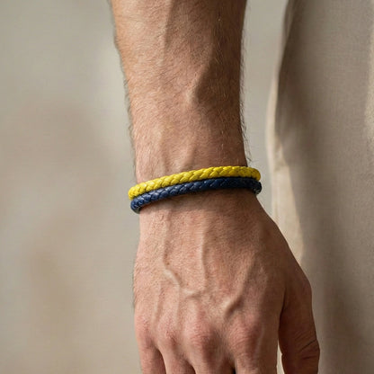 ''Küçük Oğluma'' Sarı - Lacivert Takım Bilekliği Hazır Hediye Paketi