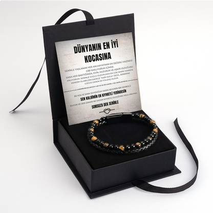 „Für meinen Sohn“-Stick-Halskette mit Notiz und Geschenkbox