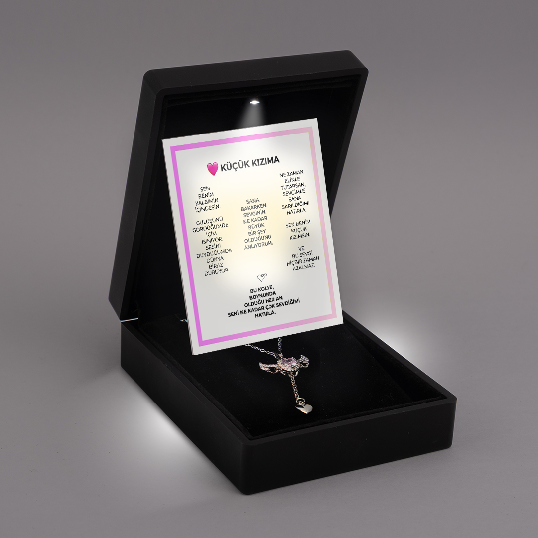 Für meine Tochter Kleeblatt-Halskette mit Notiz und Geschenkbox