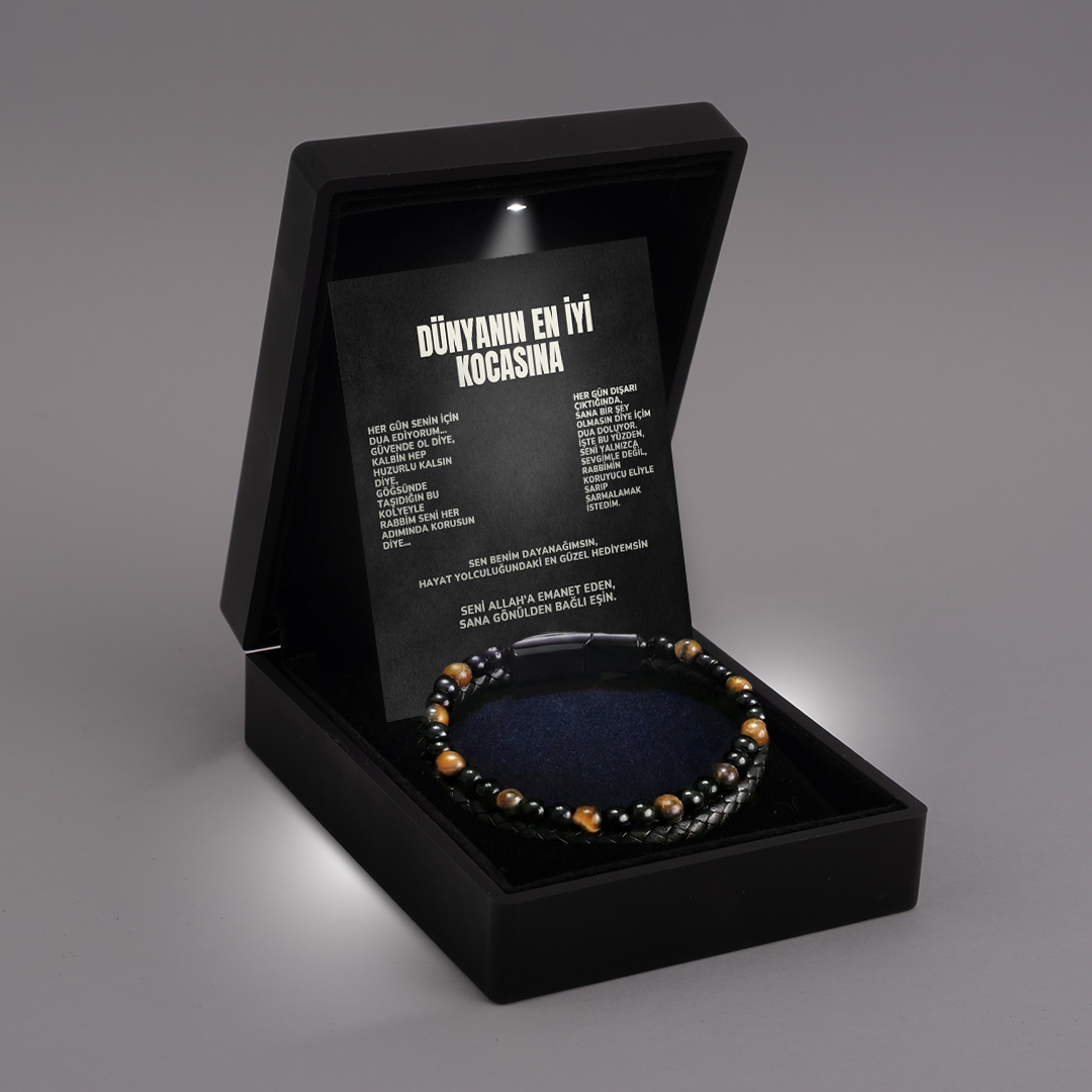 „Für meinen Sohn“-Stick-Halskette mit Notiz und Geschenkbox