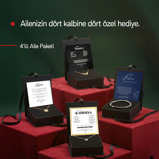 Myla 4'lü Aile Paketi ''Kızıma Yonca, Kadınıma Zarafet, Anneme Melek ve Babama Magneto''