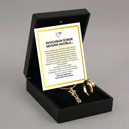 „To My Love“ Doppel-Umarmungskette mit Notiz und Geschenkbox