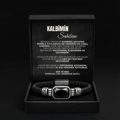 Kalbimin Sahibine Fantastik Oniks Doğal Taş Sarsılmaz Güç ve Ebedi Bağ Bileklik