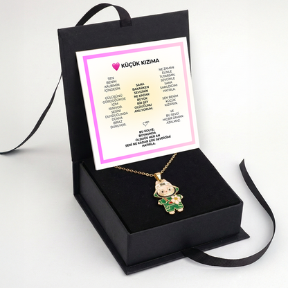 "Küçük Kızıma" Labubu Kolye Anlamlı Not ve Kutulu