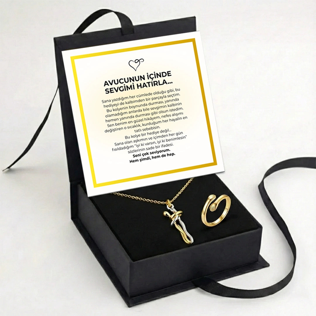 „To My Love“ Doppel-Umarmungskette mit Notiz und Geschenkbox