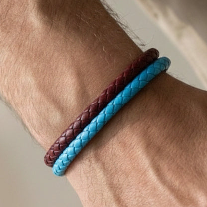 ''Canım Oğluma'' Bordo - Mavi Takım Bilekliği Hazır Hediye Paketi