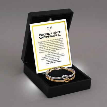 “Avucunun İçinde Notlu” Çift Sonsuzluk Düğüm Bileklik