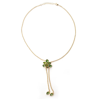 "Kızıma" Zümrüt Taşlı Bronş Kolye Notlu ve Kutulu