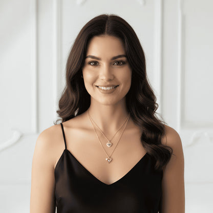 "Sevgilime" Çift Kalp Kolye Anlamlı Not ve Kutulu