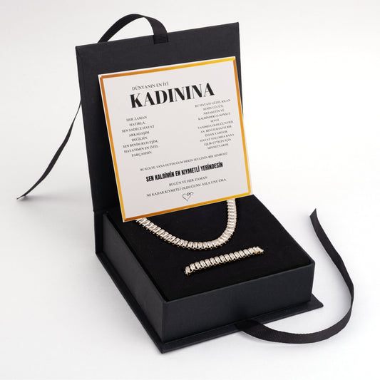 "Kadınıma" Su Yolu Kolye-Bileklik Hediye Seti