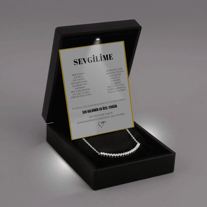 "Sevgilime" Sıra Taşlı Kolye Anlamlı Not ve kutulu