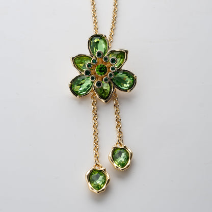 "Kızıma" Zümrüt Taşlı Bronş Kolye Notlu ve Kutulu