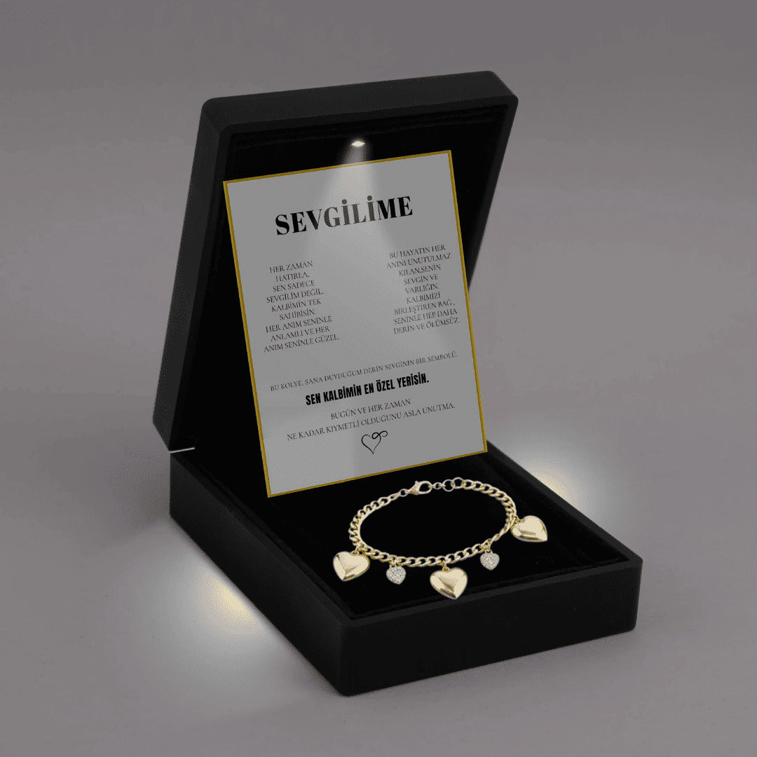 „To My Love“ Liebesherz-Stahlkette mit Notiz und Geschenkbox