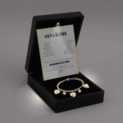 „To My Love“ Liebesherz-Stahlkette mit Notiz und Geschenkbox