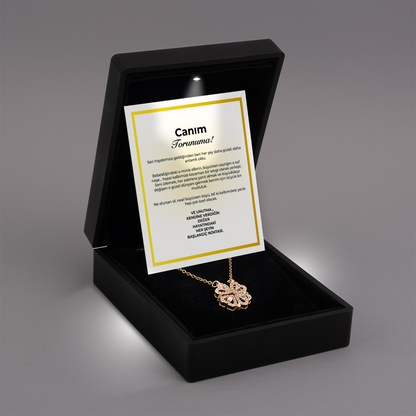 ''Canım Torunuma'' Yonca Kolye Anlamlı Not ve Kutulu