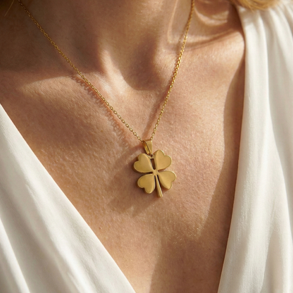 "Sevgilime" Yonca Çiçeği Kolye Anlamlı Not ve Kutulu