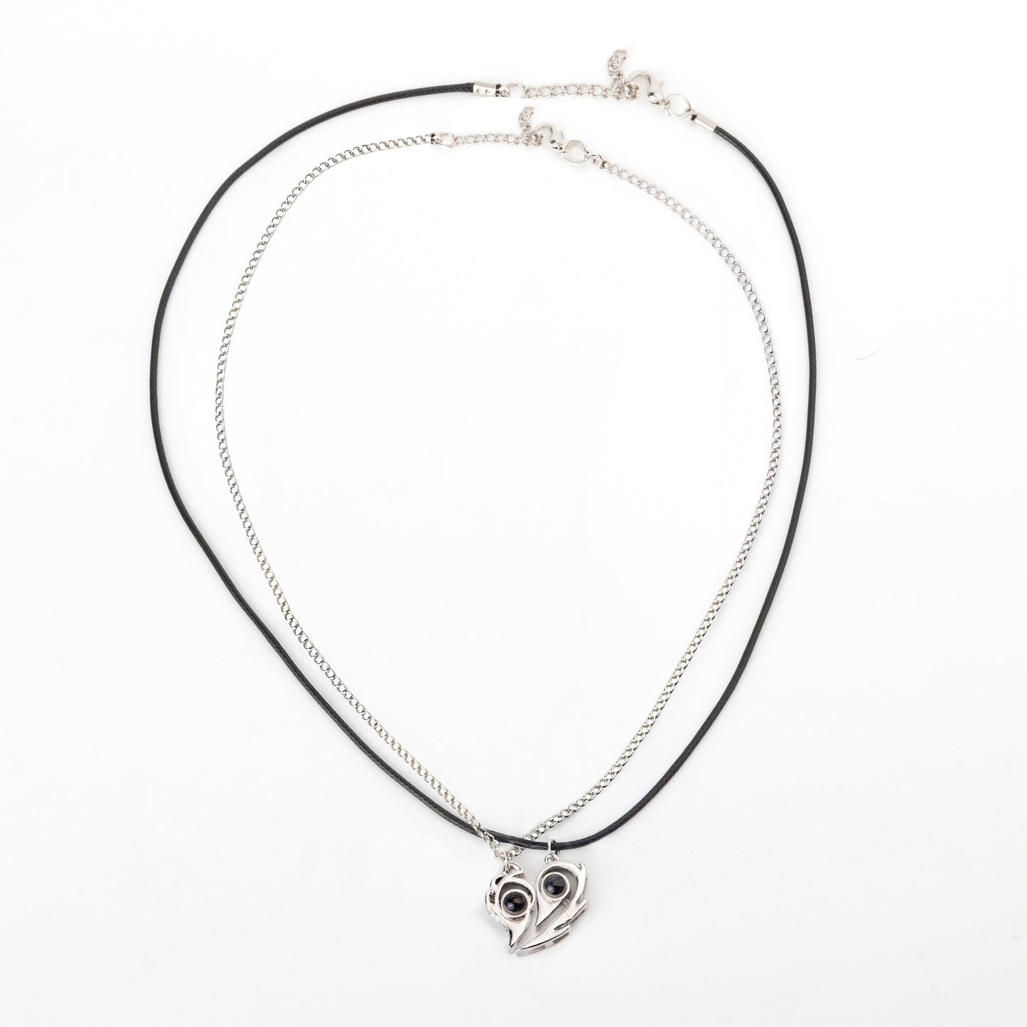 "Sevgilime" 100 dilde seni seviyorum çift kalp kolye