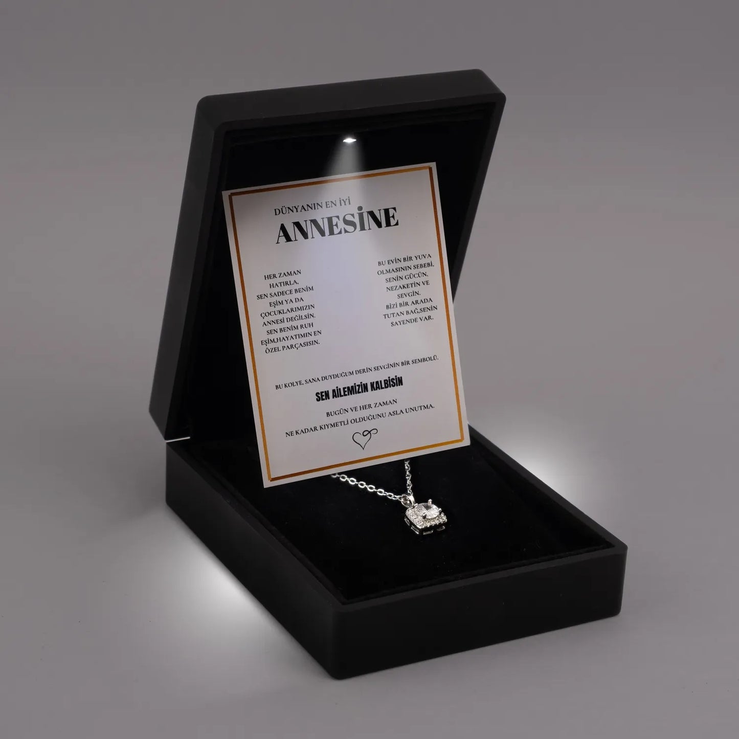 "Annesine" Zarafet Kolye Notlu ve Hediye Kutulu