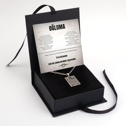 Für meine Tochter Kleeblatt-Halskette mit Notiz und Geschenkbox