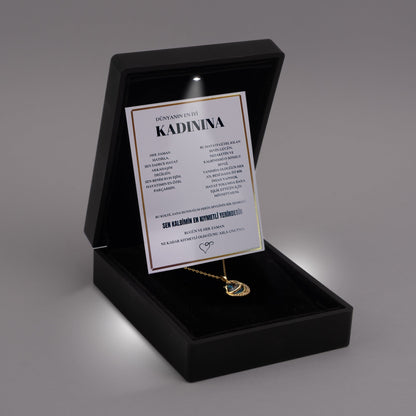 "Kadınıma" Yıldız Gezegen Kolye Anlamlı Not ve Kutulu