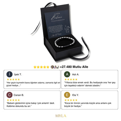 „Für meinen Sohn“-Stick-Halskette mit Notiz und Geschenkbox