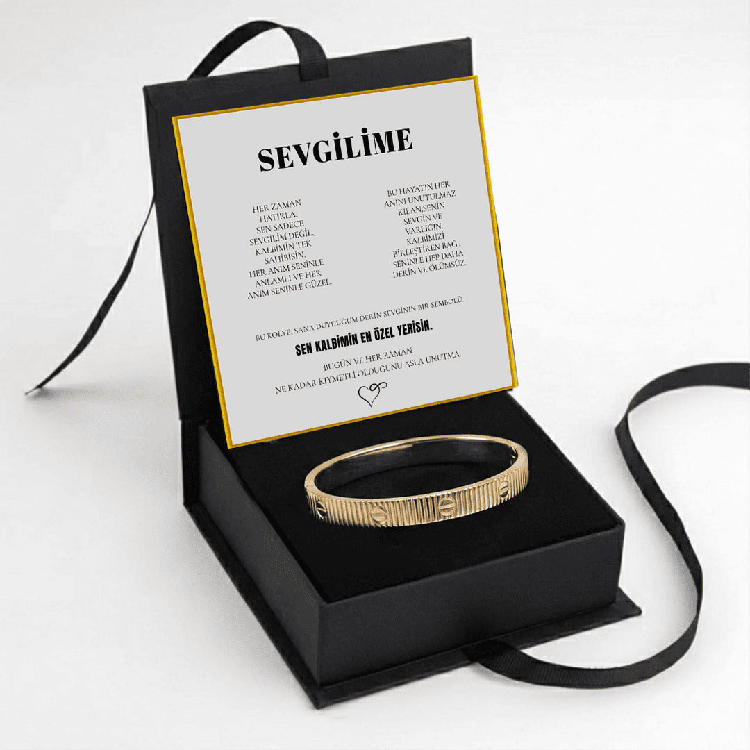 „To My Love“ Liebesherz-Stahlkette mit Notiz und Geschenkbox