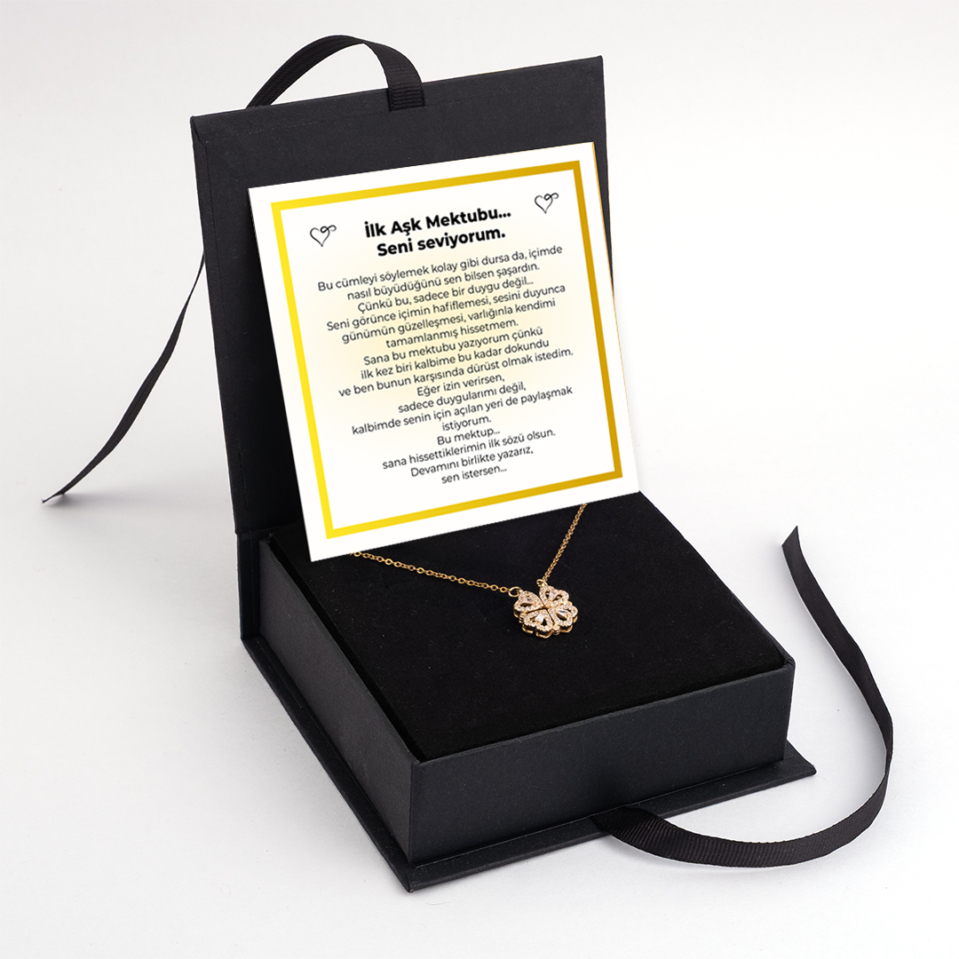 Für meine Tochter Kleeblatt-Halskette mit Notiz und Geschenkbox