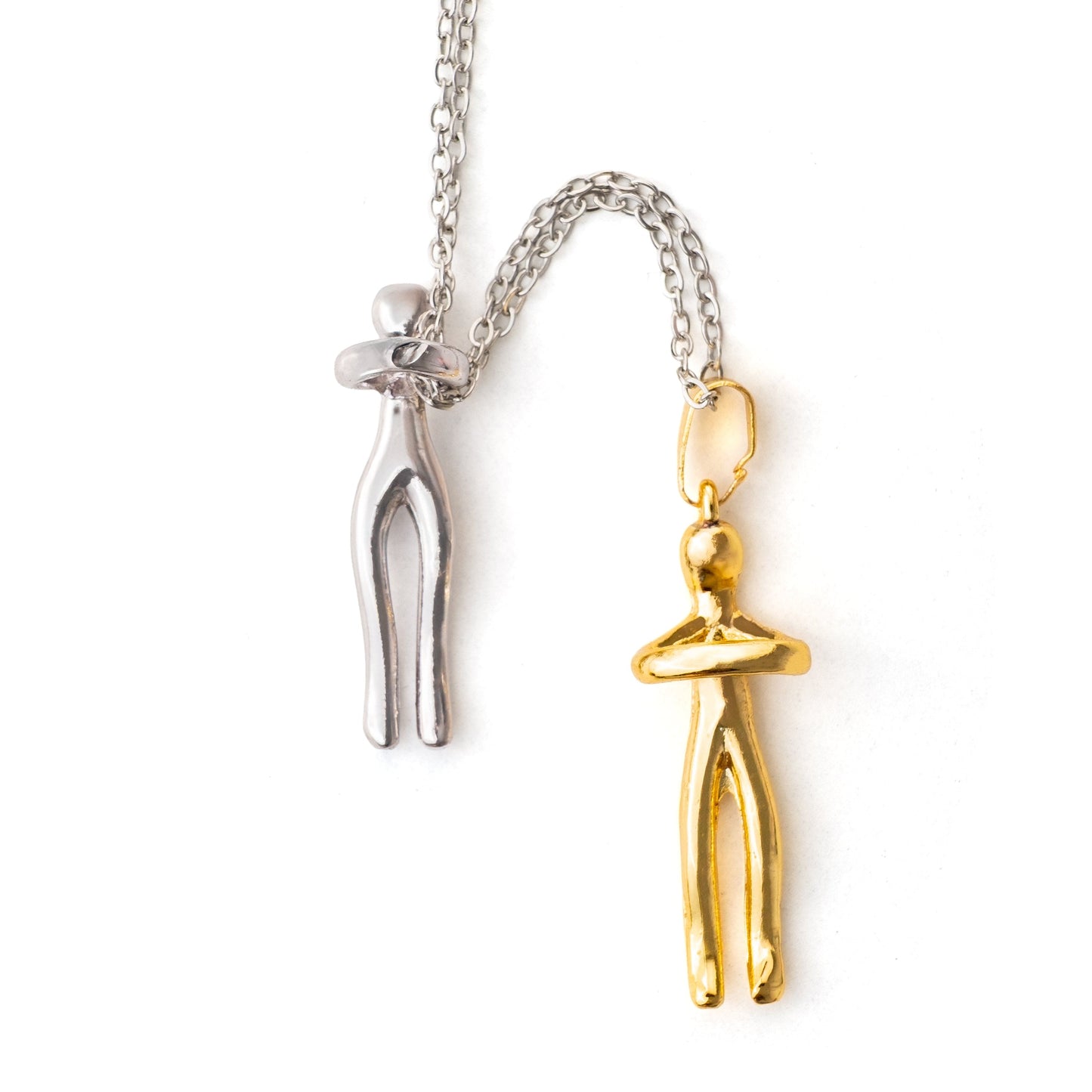 "Sevgilime" Çift Sarılma Kolyesi Anlamlı Not ve Kutulu