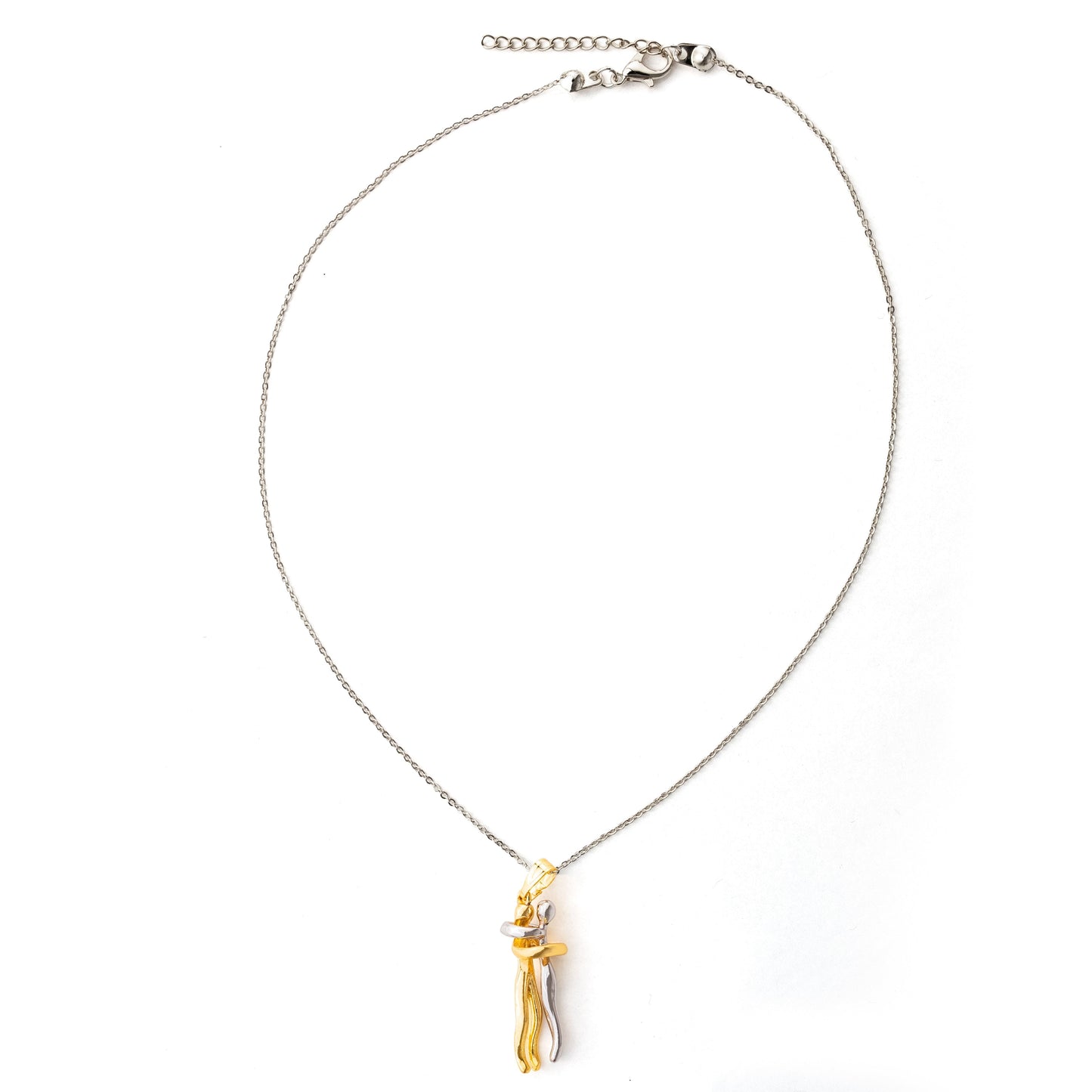 "Sevgilime" Çift Sarılma Kolyesi Anlamlı Not ve Kutulu