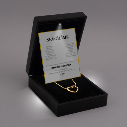 "Sevgilime" Aşk Kalp Çelik Kolye Anlamlı Not ve Kutulu