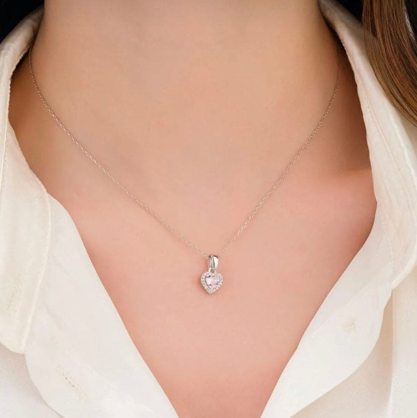 ''Gelinime'' Taşlı Kalp Kolye Anlamlı Not ve Kutulu