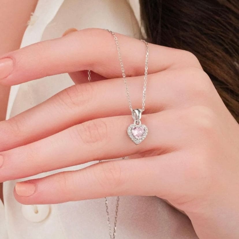 ''Gelinime'' Taşlı Kalp Kolye Anlamlı Not ve Kutulu