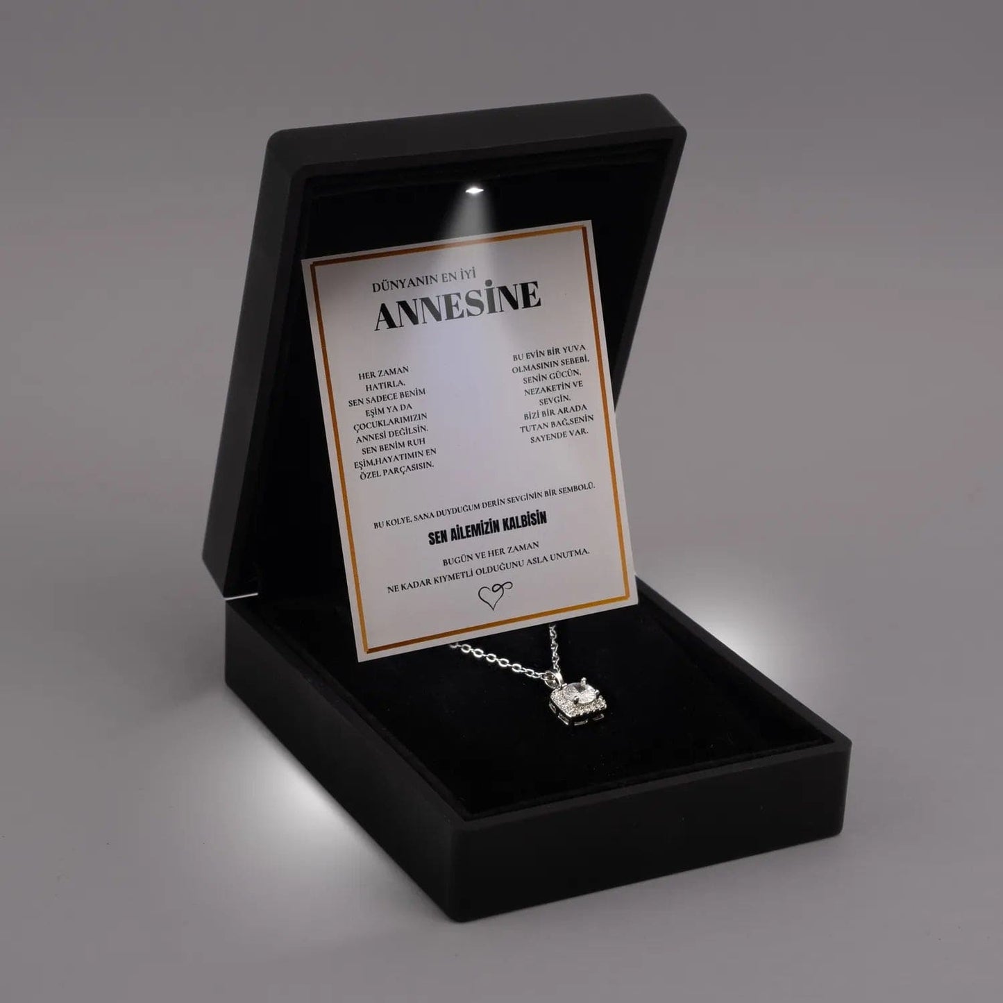 "Annesine" Zarafet Kolye Anlamlı Not ve Kutulu