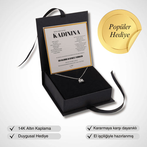 "Kadınıma" Zarafet Kolye Anlamlı Not ve Kutulu