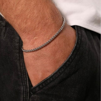 ''Oğluma'' Erkek Çelik Zincir Bileklik Anlamlı Not ve Kutulu