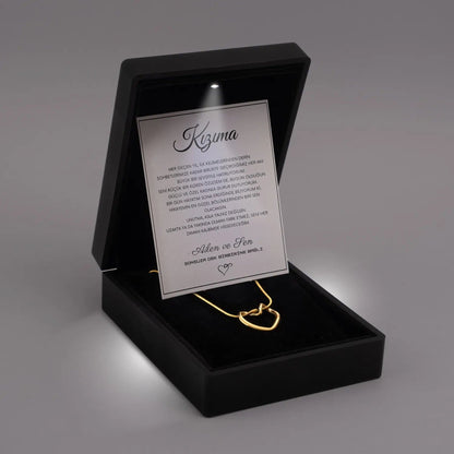 "Kızıma" Kalp Çelik Kolye Anlamlı Not ve Kutulu