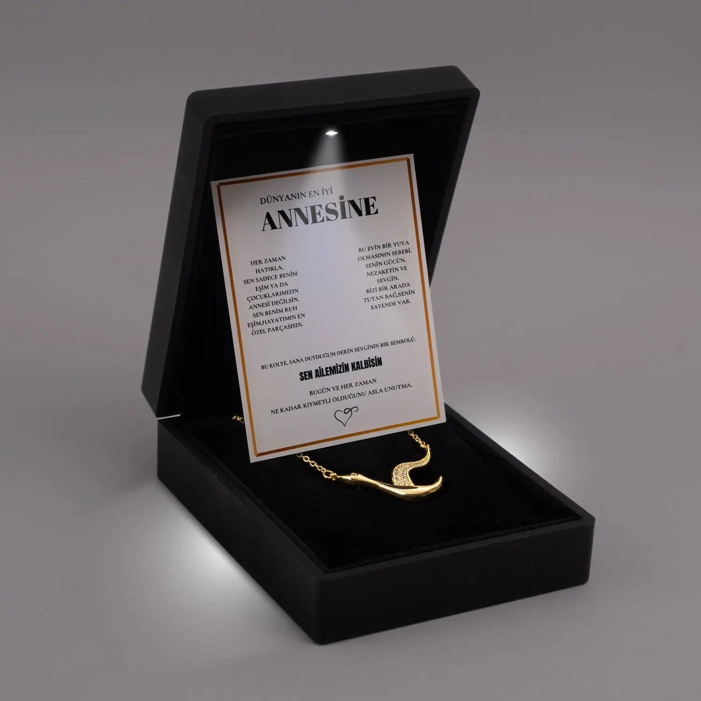 "Annesine" Deha Turna Kuşu Kolye Anlamlı Not ve Kutulu