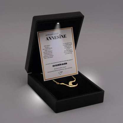 "Annesine" Deha Turna Kuşu Kolye Anlamlı Not ve Kutulu