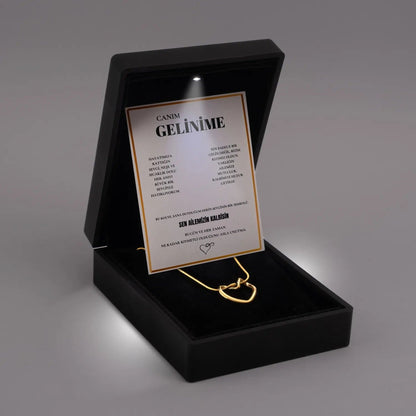 Herz-Stahlkette „Für meine Braut“ mit Notiz und Geschenkbox