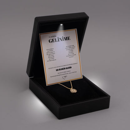 Halskette „Für meine Braut“ mit Schutzlicht und bösem Blick, mit Notiz und Geschenkbox