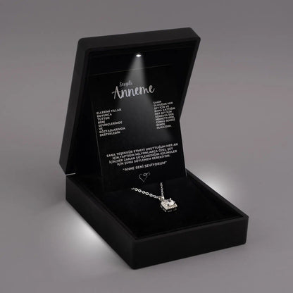 "Anneme" Zarafet Kolye Anlamlı Not ve Kutulu