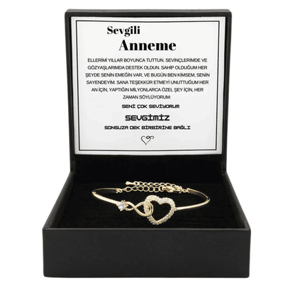 "Anneme" Sonsuzluk Bileklik Anlamlı Not ve Kutulu