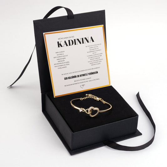 "Kadınıma" Sonsuzluk Bileklik Anlamlı Not ve Kutulu