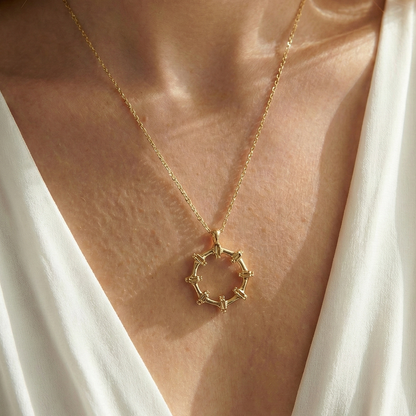 "Kızıma" yıldız çelengi kolye Anlamlı Not ve Kutulu