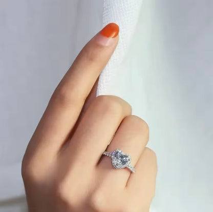 Stein Herz Ring Silber