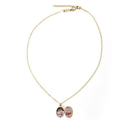 "Kadınına" Fotoğraflı El İşleme Taşlı Kolye Anlamlı Not ve Kutulu