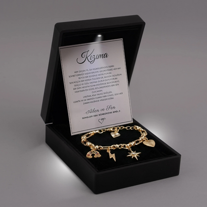 "Kızıma" Gökyüzü Temalı Bileklik Notlu ve Kutulu