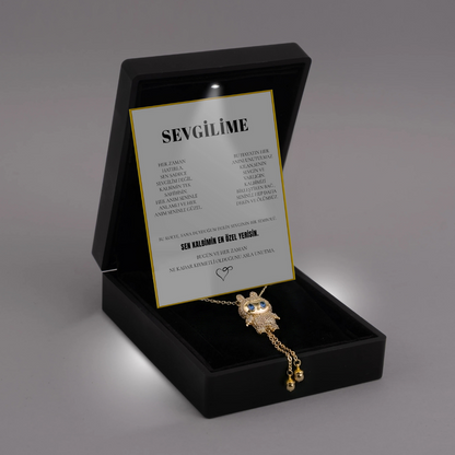 "Sevgilime" ÖZEL KOLEKSİYON LABUBU 110 TAŞ İŞLEMELİ KOLYE